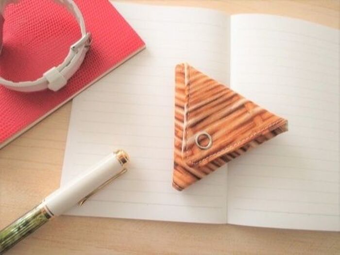 布で作る!型紙から作る!!三角コインケースの作り方