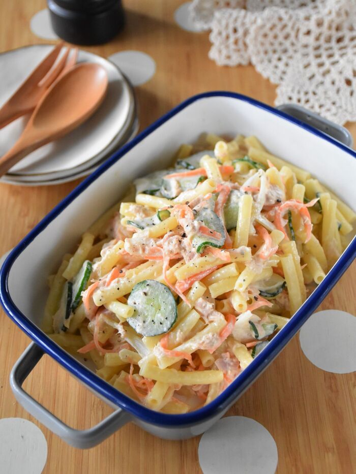 つまみ食いがとまらない♡お弁当にも!ツナ入りマカロニサラダ