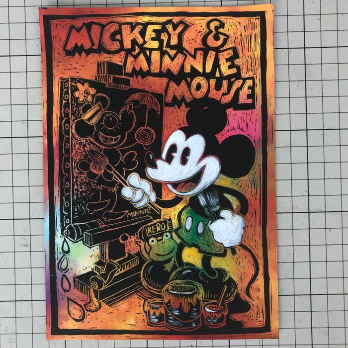 白ジェッソ(アクリル絵の具)で白く塗る