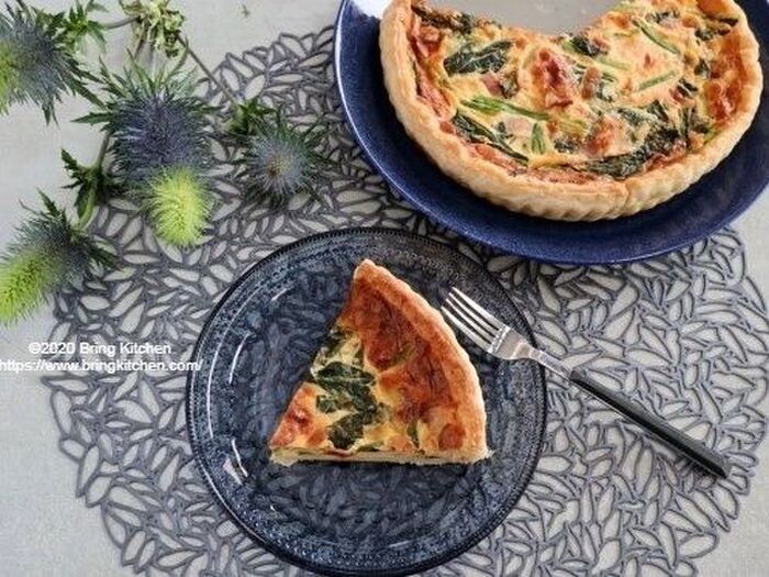 美味しい地卵を堪能♪【レシピ】ほうれん草とベーコンのキッシュ
