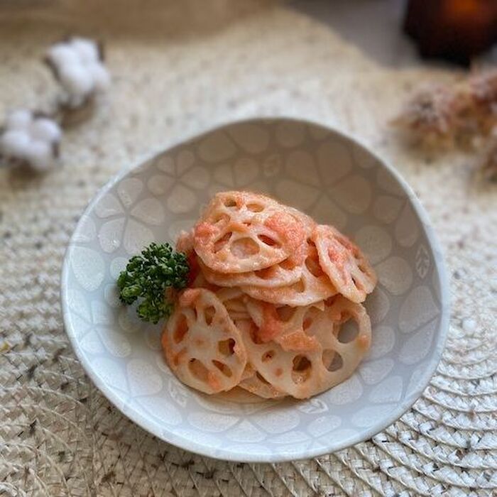 ぱぱっとあと一品!レンコンの明太子和え