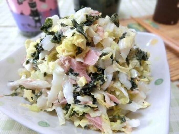大量消費に☆ 抱えて食べたい♪ 白菜のツナ海苔サラダ