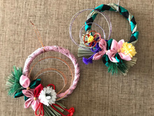 セリアしめ縄リメイク★鬼滅の刃をイメージした市松模様と麻の葉模様のお正月飾り