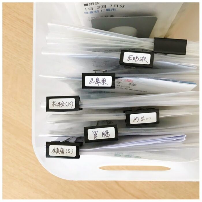 処方薬、WクリップとダイソーBOXで分類収納!