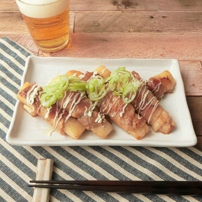 長いもの豚肉巻き