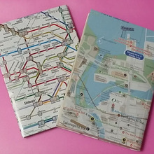 メトロ路線図&地図でブックカバーをハンドメイド