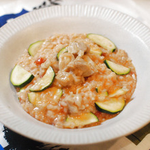 ♪鶏肉とズッキーニのトマトチーズリゾット♪