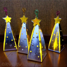 アルミホイルと牛乳パックでツリーBOX