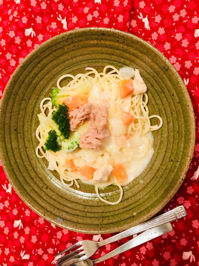 ツナとブロッコリーのチーズたっぷりパスタ