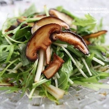 あっつい油をジャっと♪しいたけと水菜のサラダ