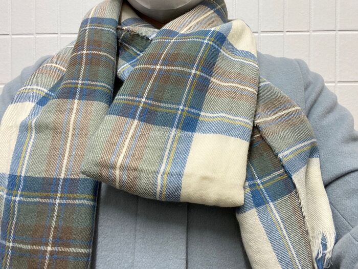 輪っかの中に、反対側のストールのうち、下側だけを通します