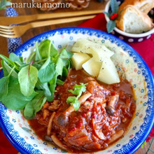 圧力鍋で10分!とろけるうまさ♡柔らかチキンの赤ワイン煮込み