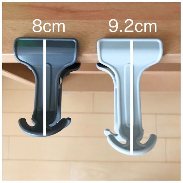 フッククリップ、サイズの違いあり