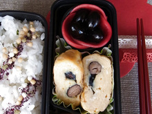 おせちリメイク・黒豆のラム酒漬けと玉子焼き