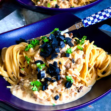 上手に息抜きズボラテクで美味しいゴハン!簡単なのにお店みたいな味わい【ポルチーニのクリームパスタ】