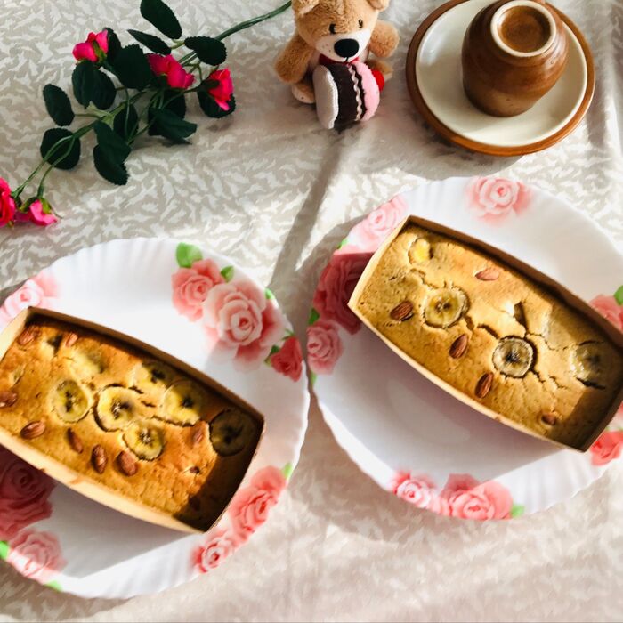 卵1個で作る!スタバコーヒー味のバナナナッツケーキ