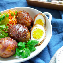 上手に息抜きズボラテクで美味しいゴハン【巻いて焼くだけ!スコッチエッグ風 魔法肉】