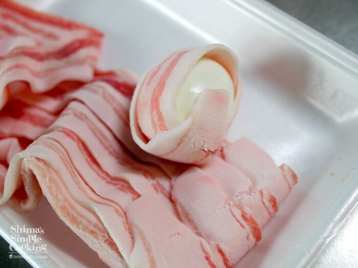 ゆで卵にぐるっと巻いて!