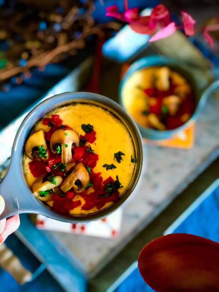 上手に息抜きズボラテクで美味しいゴハン!電子レンジで卵がおしゃれに大変身!【洋風茶碗蒸し】