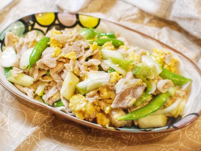 ☆豚こまと野菜の卵炒め☆