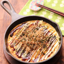 【お餅活用レシピ】ふわとろ♡お好み焼き風とろろ焼き