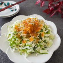 千切りキャベツと大葉のカリカリじゃこサラダ