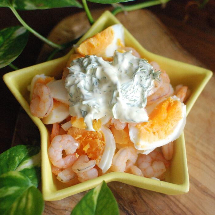 ♪ゆで卵と海老とディルのレモンマヨ和え♪