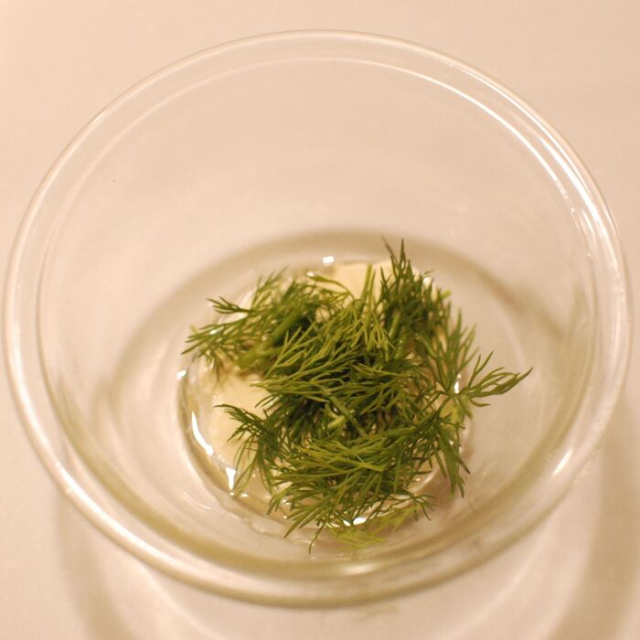 レモン汁とマヨネーズとディルを混ぜます