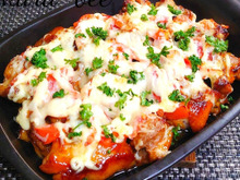 濃厚めっちゃウマ♪オイスター照り焼きチキンとトマトのマヨチーズ焼き