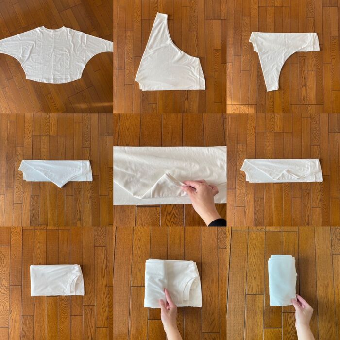 たたみにくい形の洋服のたたみ方は