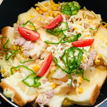 後片付け楽ですよ〜乃が美のパンでツナとオニオンのパンプディング