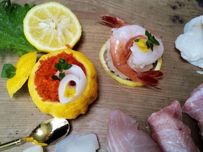 自家製ゆず!小さなちらし寿司&房ごとジャム&甘海老の手まり寿司&握り寿司♡