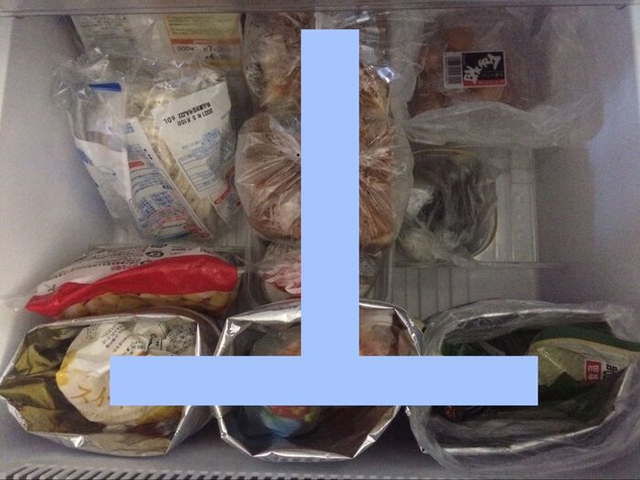 冷凍庫*逆T字置きで食品ロスを軽減