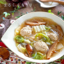 刻み生姜入り♪ふんわり柔らか~豚団子の白菜と春雨の中華スープ