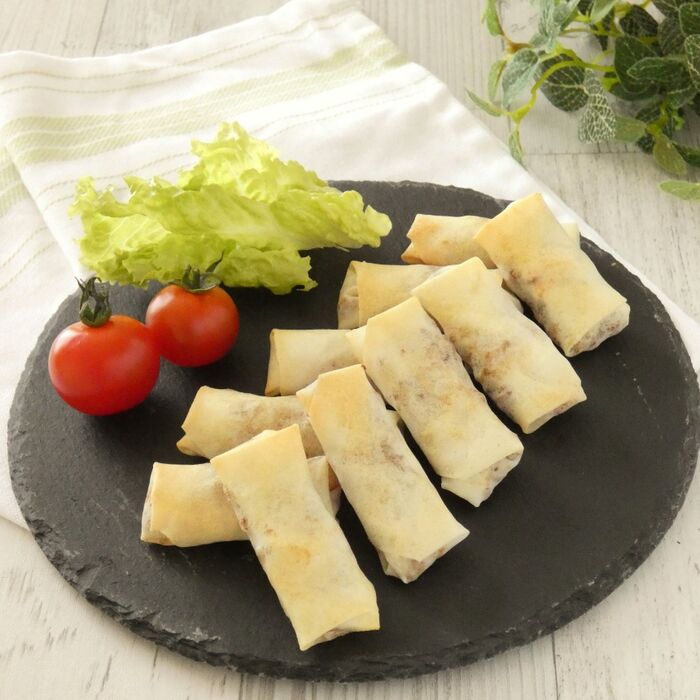 大豆ミートとフライドポテトの春巻き