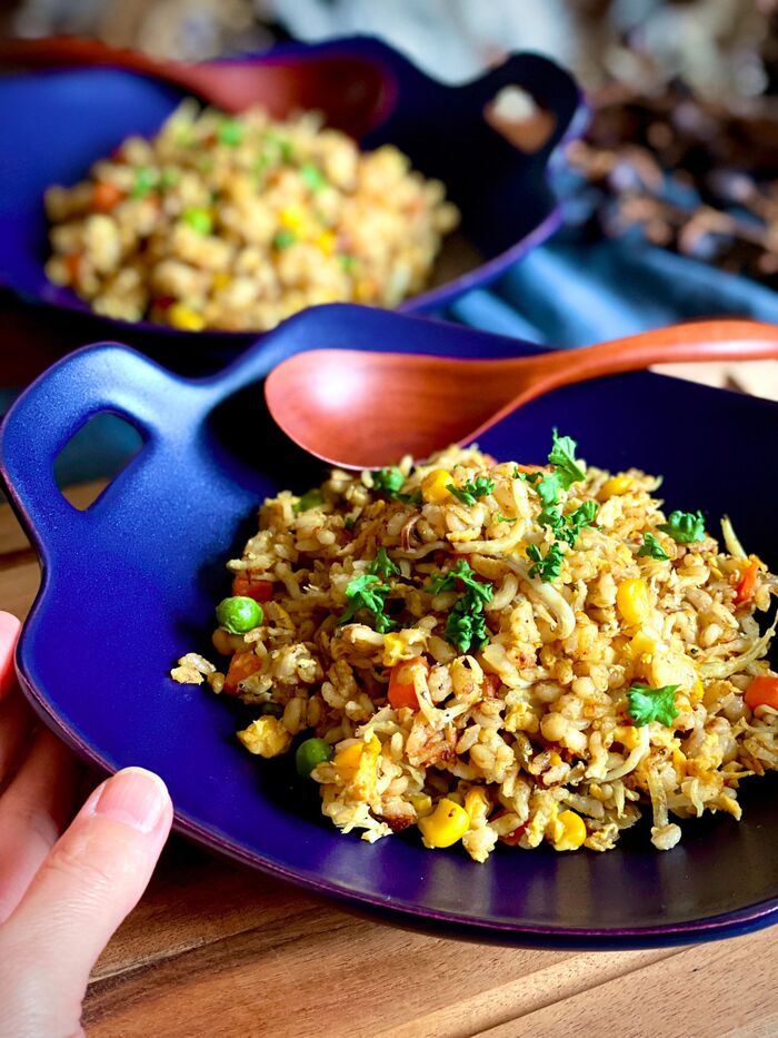 上手に息抜きズボラテクで美味しいゴハン♪ズボラ技で包丁いらず【楽うま カレー焼き飯】