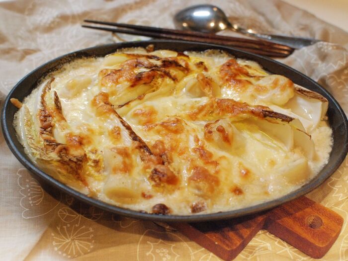 ☆ホタテ貝柱と白菜の豆乳味噌グラタン☆