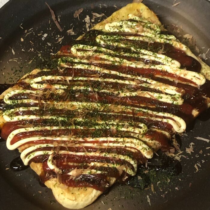 天ぷら衣をリメイク。玉子焼き。