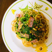 節約!大根葉とベーコンのパパッととパスタ