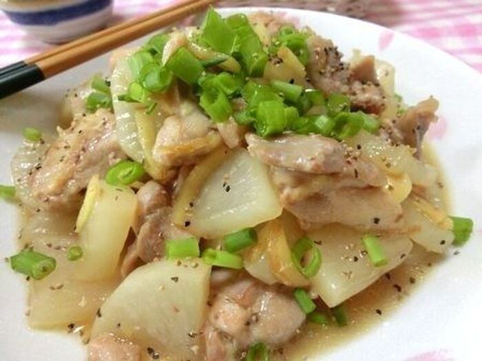 フライパンで簡単☆ 鶏もも大根の照り炒め煮
