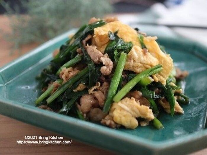 定番おかずをボリュームアップ!牛肉入りにら玉
