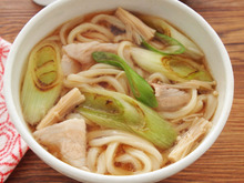 焼きねぎと豚肉のうどん