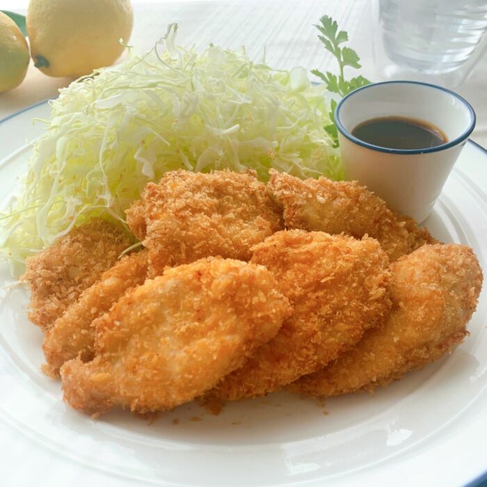 材料3つで簡単絶品ひと口チキンカツ♪
