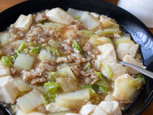 白菜と豆腐と豚肉のとろみ煮【とろとろ白菜のヘルシーあんかけ♪】