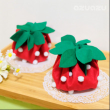 フェルトで簡単いちご巾着バッグ♡