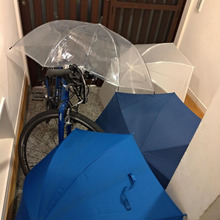 つっぱり棒1本で雨の日の傘問題を解決