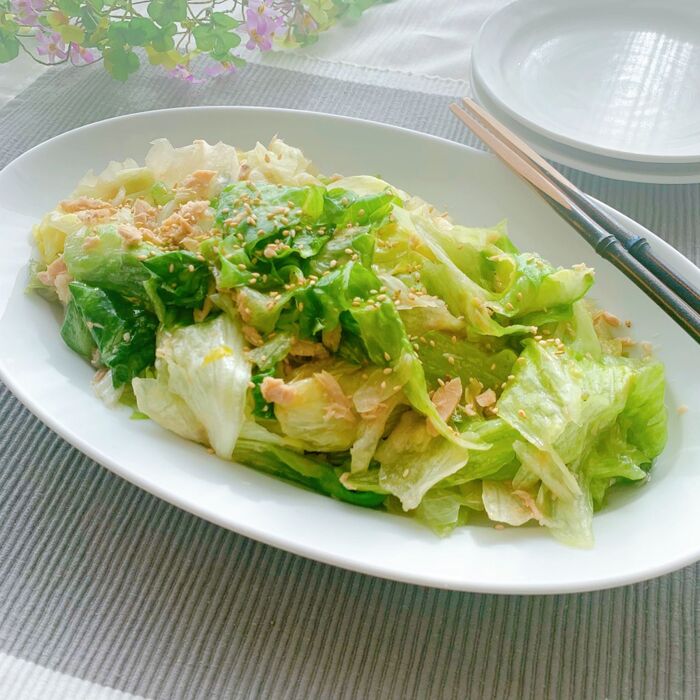 【レンジで簡単】やみつき中華レタス♪