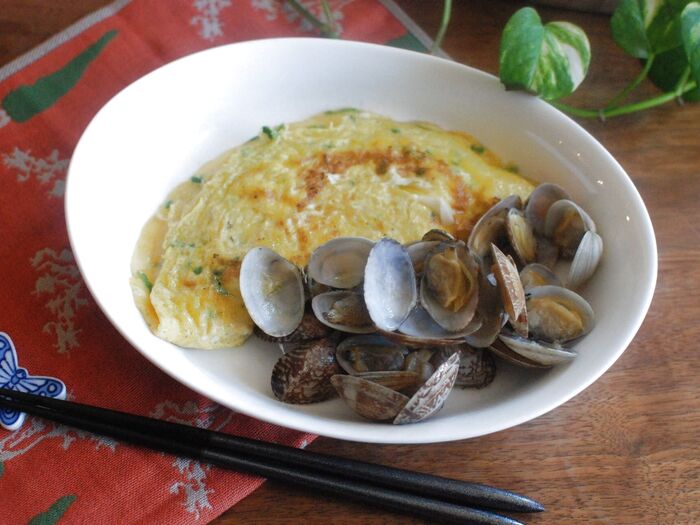 ☆あさりとネギのオムレツ☆
