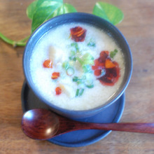 あったかクリーミー♡ほたて貝柱の豆乳スープ