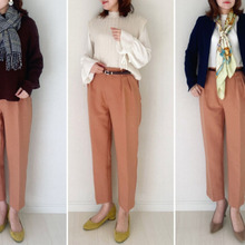 〈しまむら〉viviコラボのカラーパンツ着回しコーデ